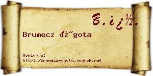 Brumecz Ágota névjegykártya